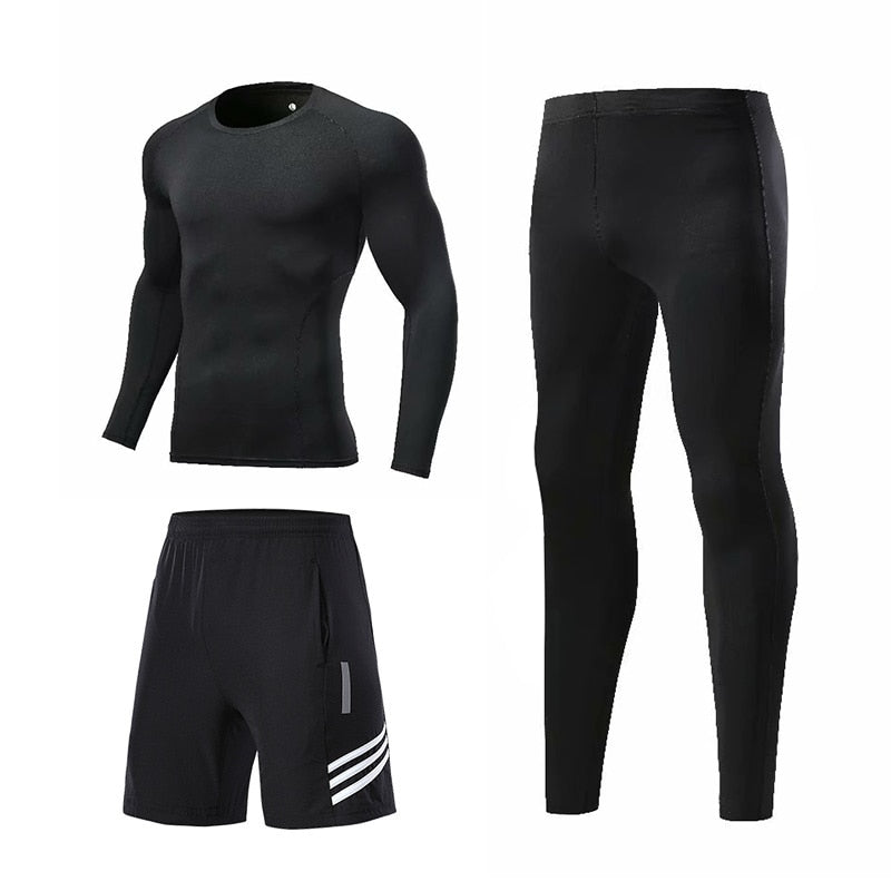 3pcs Set Compression suit for men, Compression legging for running