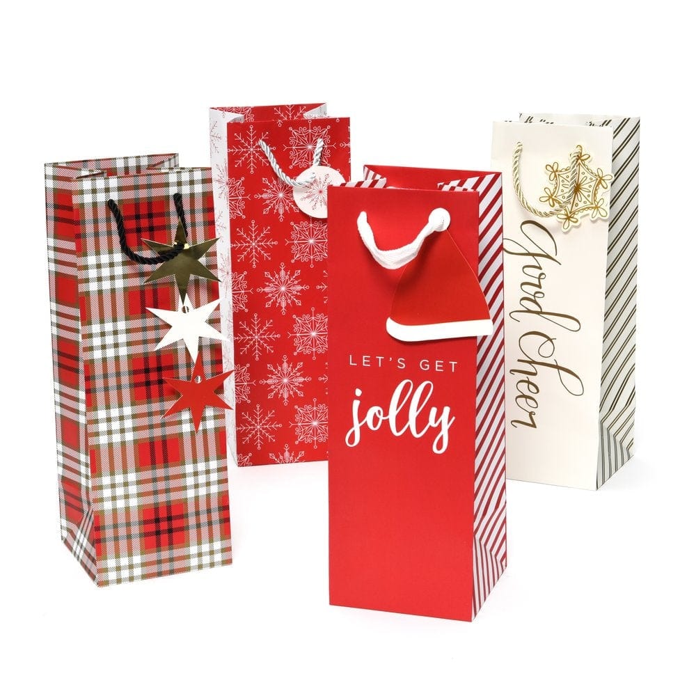 Cozy Flannel-Like Holiday Gift Tags & String- 12 Count