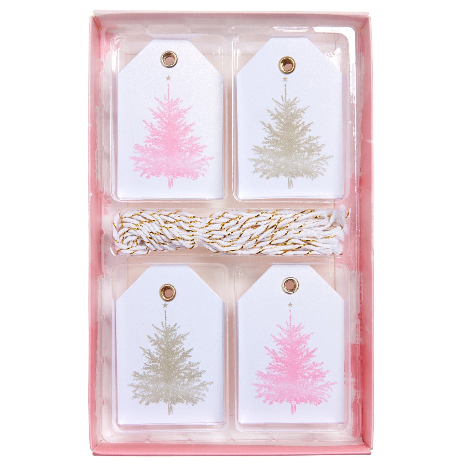 Assorted Foil Trees Holiday Tags & String 37364