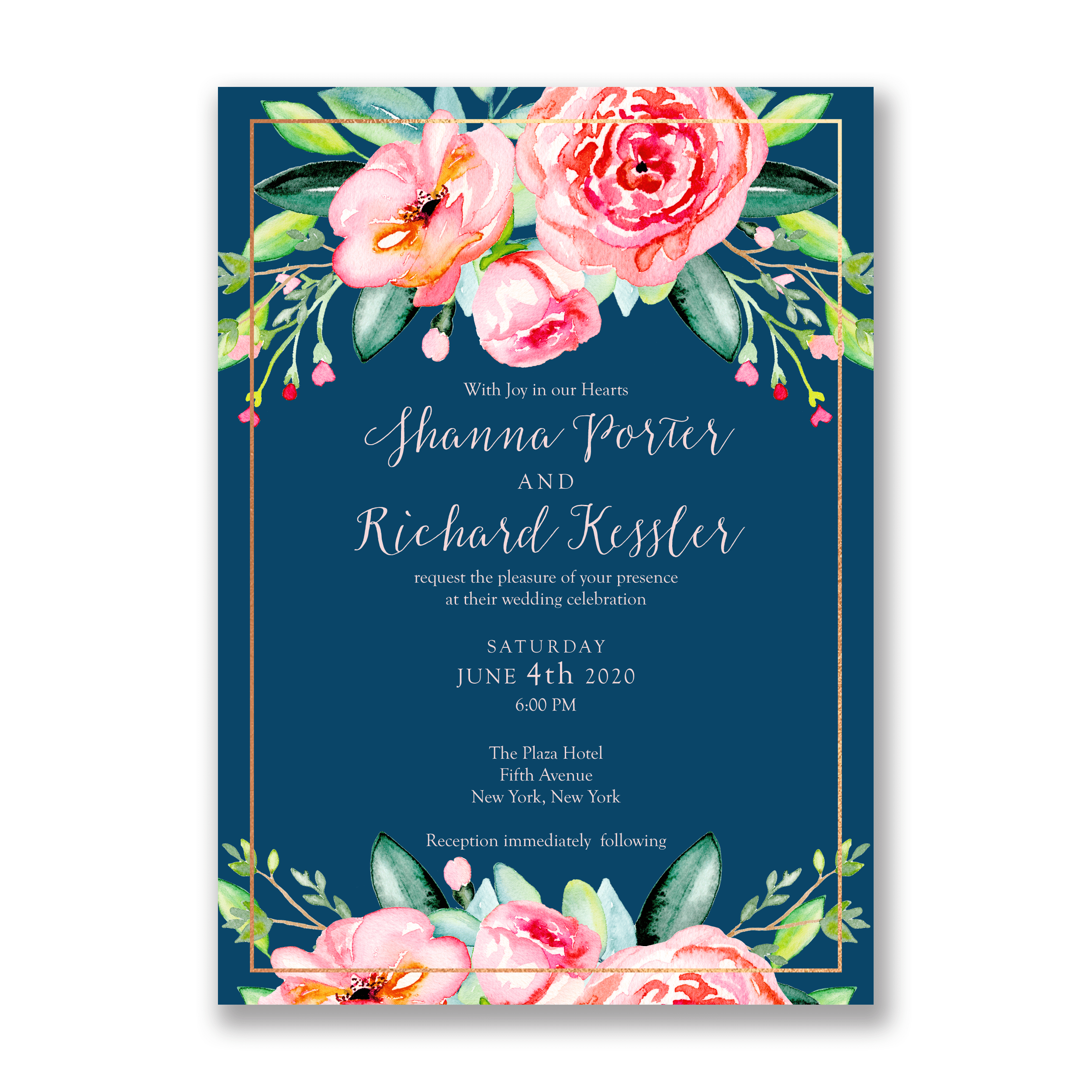 Fresh Floral Foil Wedding Invitation | Gartner Studios