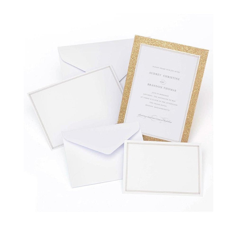 Gold Glitter Print At Home Invitation Kit Gartner Studios Invitations 22335