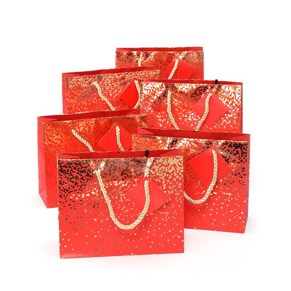 Gold Foil Glam Noel Medium Holiday Gift Bag With Tag