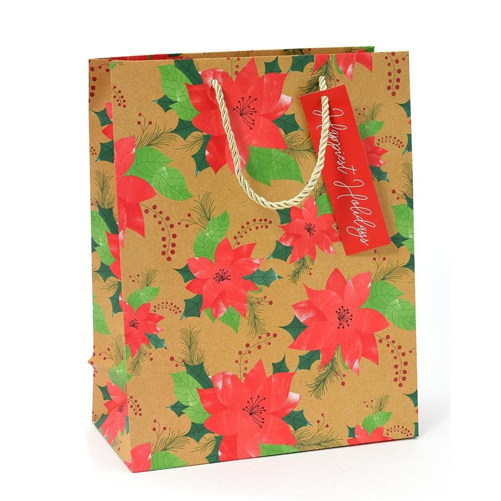 Hallmark Signature 7 Medium Christmas Gift Bag with Tissue Paper (Hunter  Green and Gold Tree, Happy Holidays) with Foil, Glitter, Metal Handle