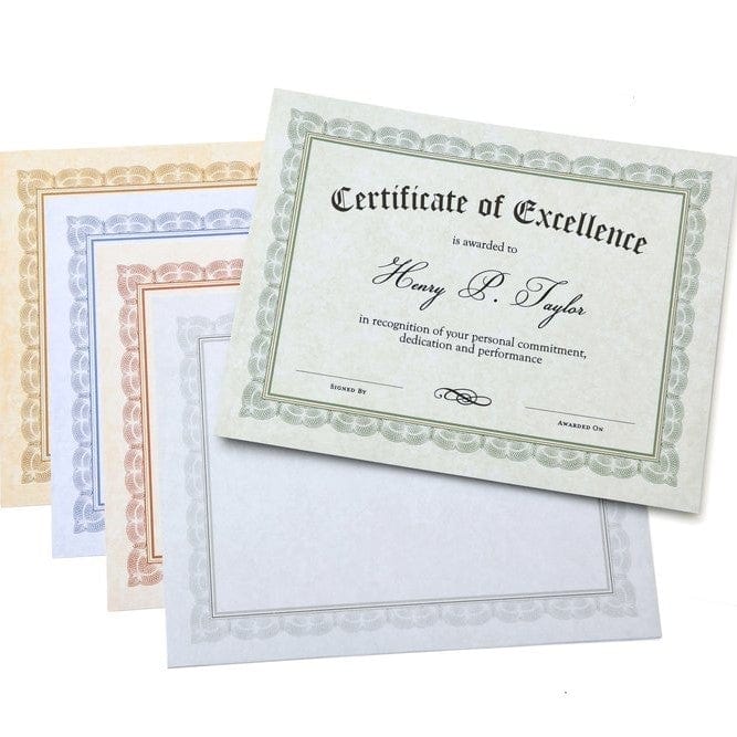 Blue & Gold Foil Certificate Paper - 15 Count