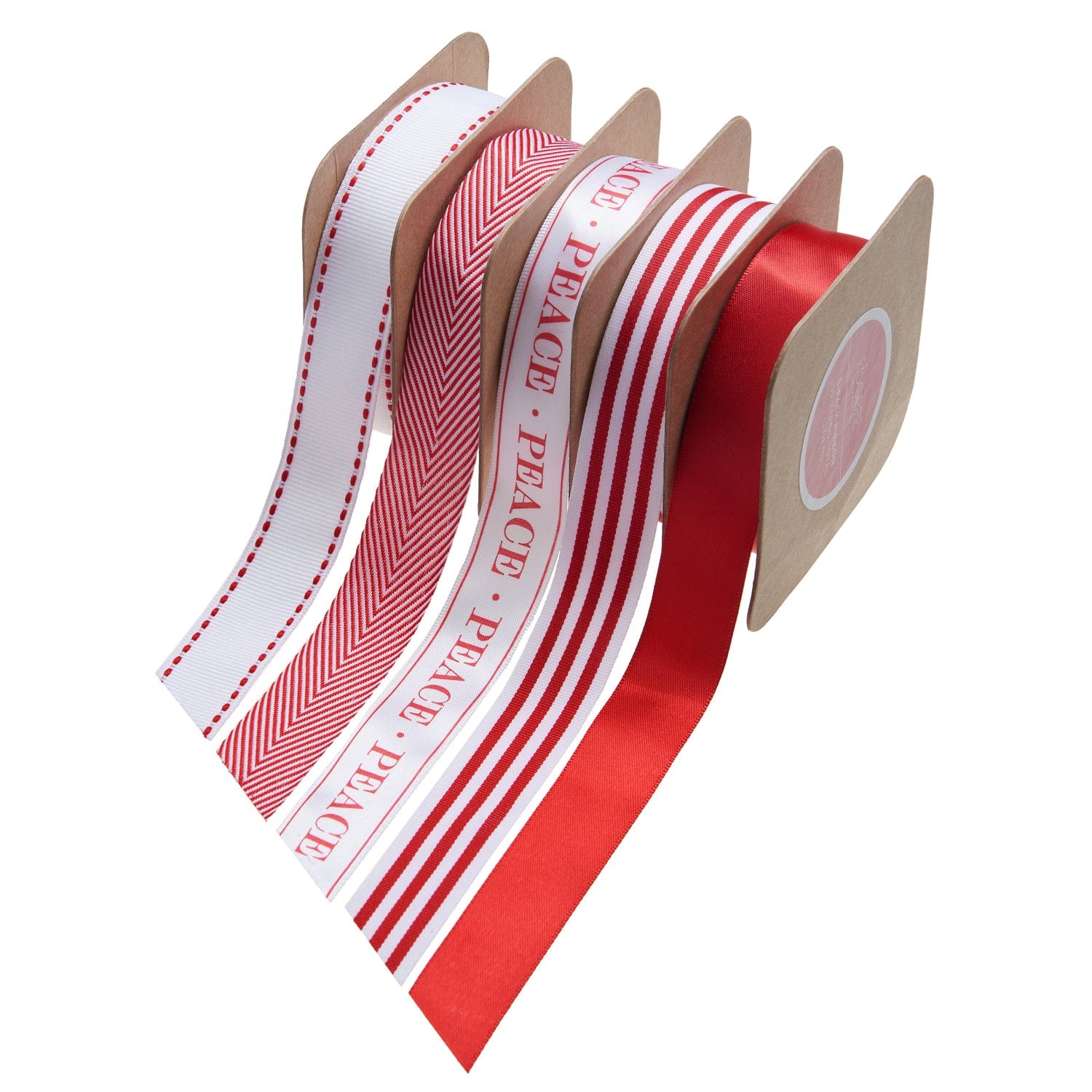 Red Ribbon, White Ribbon, Stripe Ribbon, Red and White Stripe Ribbon, 1  1/2 Wired Ribbon, 10 Yard Roll