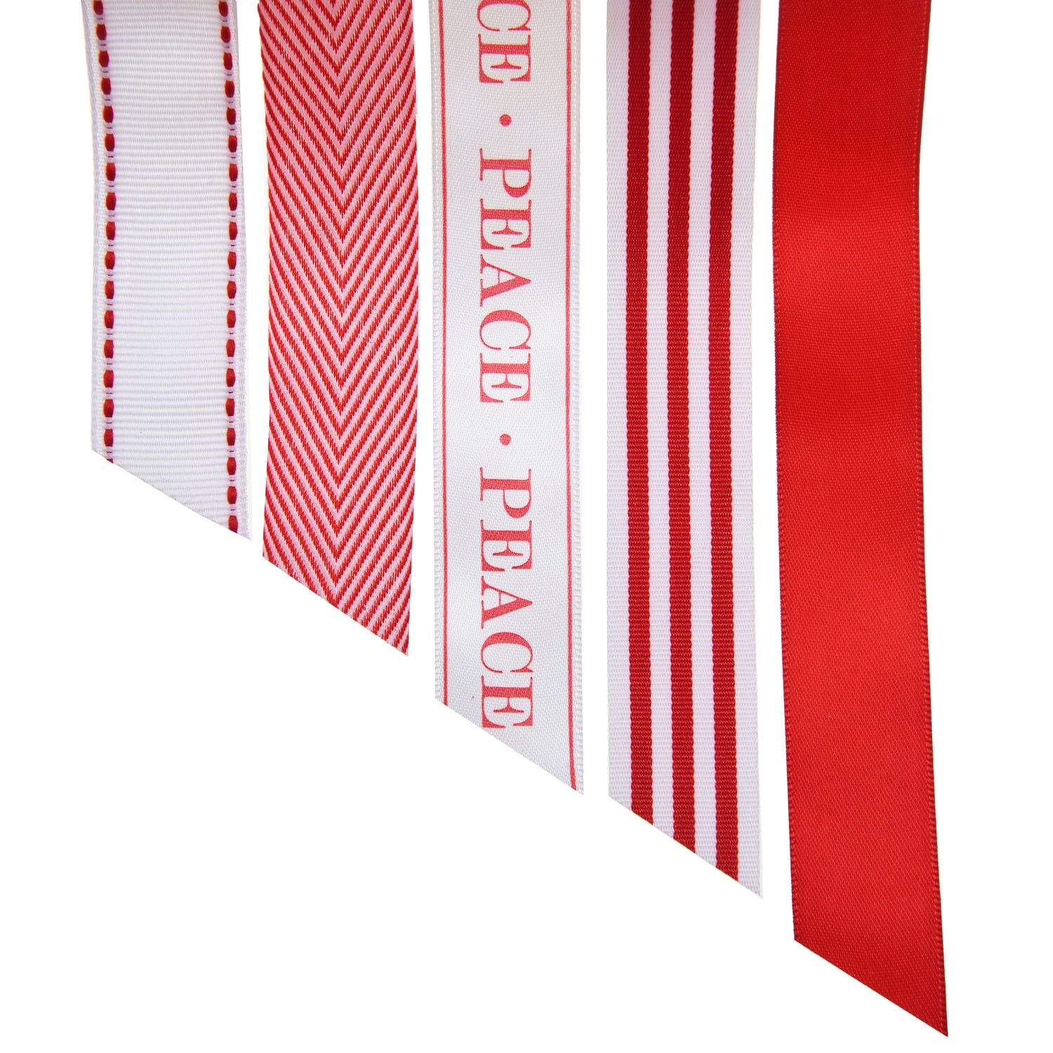 The Ribbon People White and Silver Colored Striped Pattern Craft