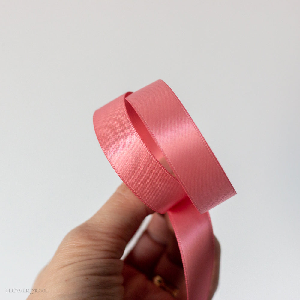 60 Spring Chiffon/Satin Ribbon French Knot 2 Layer Hand Made Bow F96-Green/ pink
