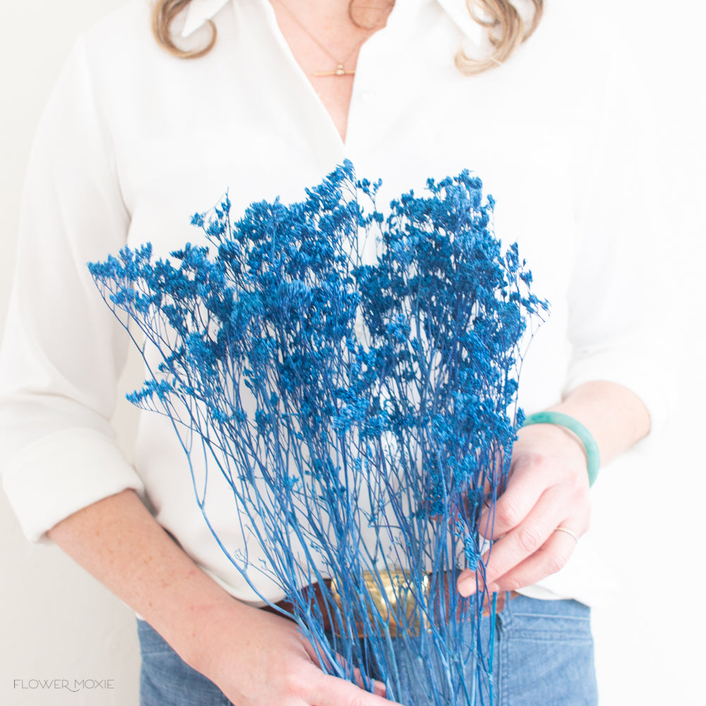 Dried Two-Toned Blue Hydrangea Flower
