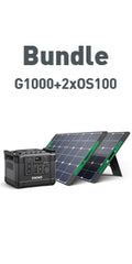 OKMO 1110Wh 1000W Peak 2000W Portable Power Station with 2X OS 100W Solar Outage power