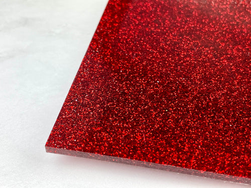 Red Glitter Acrylic, CO2 Laser Glowforge Ready, 3-pack, 1/8th, 12x19, Ruby  Slippers Glitter Cast Acrylic, Craft Closet Brand 