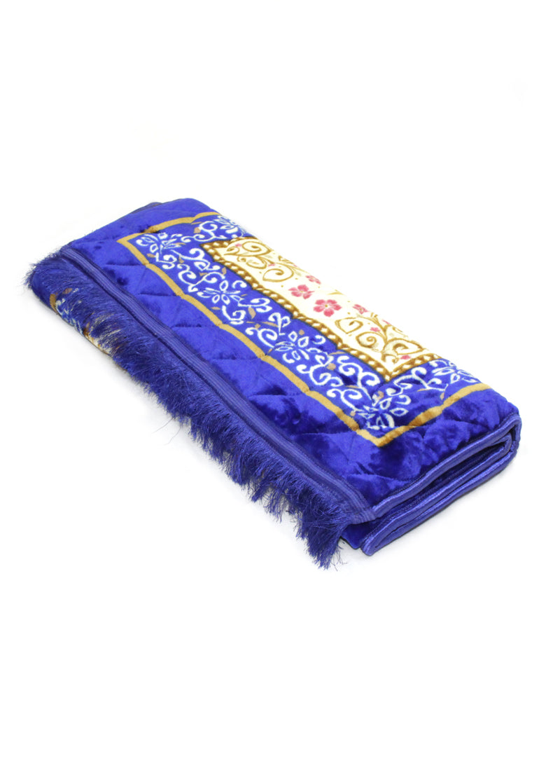 Blue Velvet Foam Quilted Jai Namaz ( Prayer Mat ) – Hijabulhareem