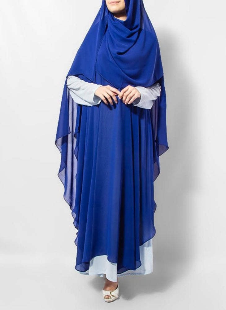 Blue Jilbab Style Chiffon Double Fabric Abaya JILBAB-C