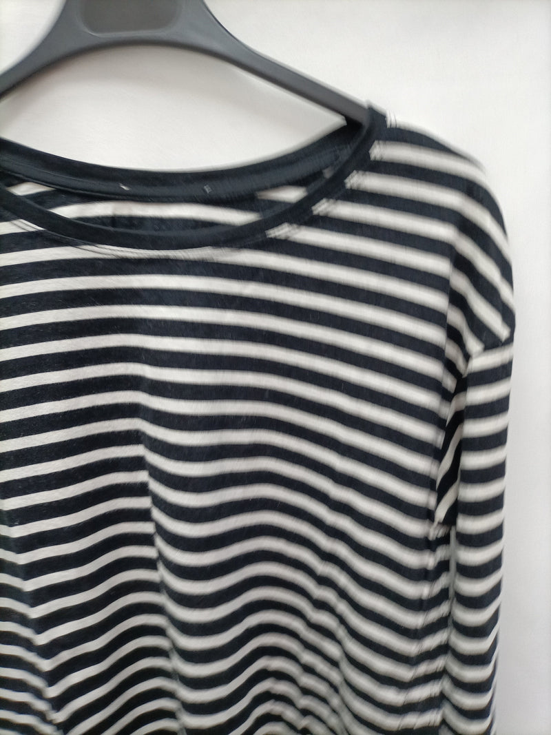 Leyenda fusión cantidad ZARA. Camiseta rayas negra y blanca T.m – Hibuy market