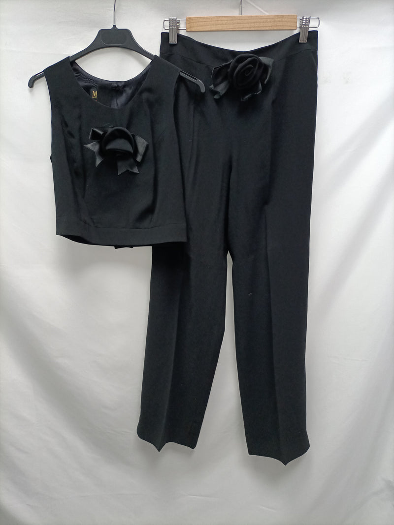 Enseñando recoger apertura MOK. Total look pantalon de vestir y chaleco negro detalle lazo T.42 –  Hibuy market