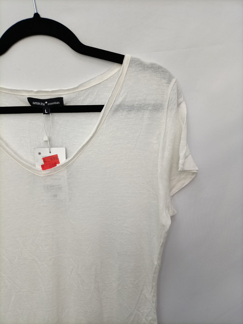 AMICHI.Camiseta blanca corta market