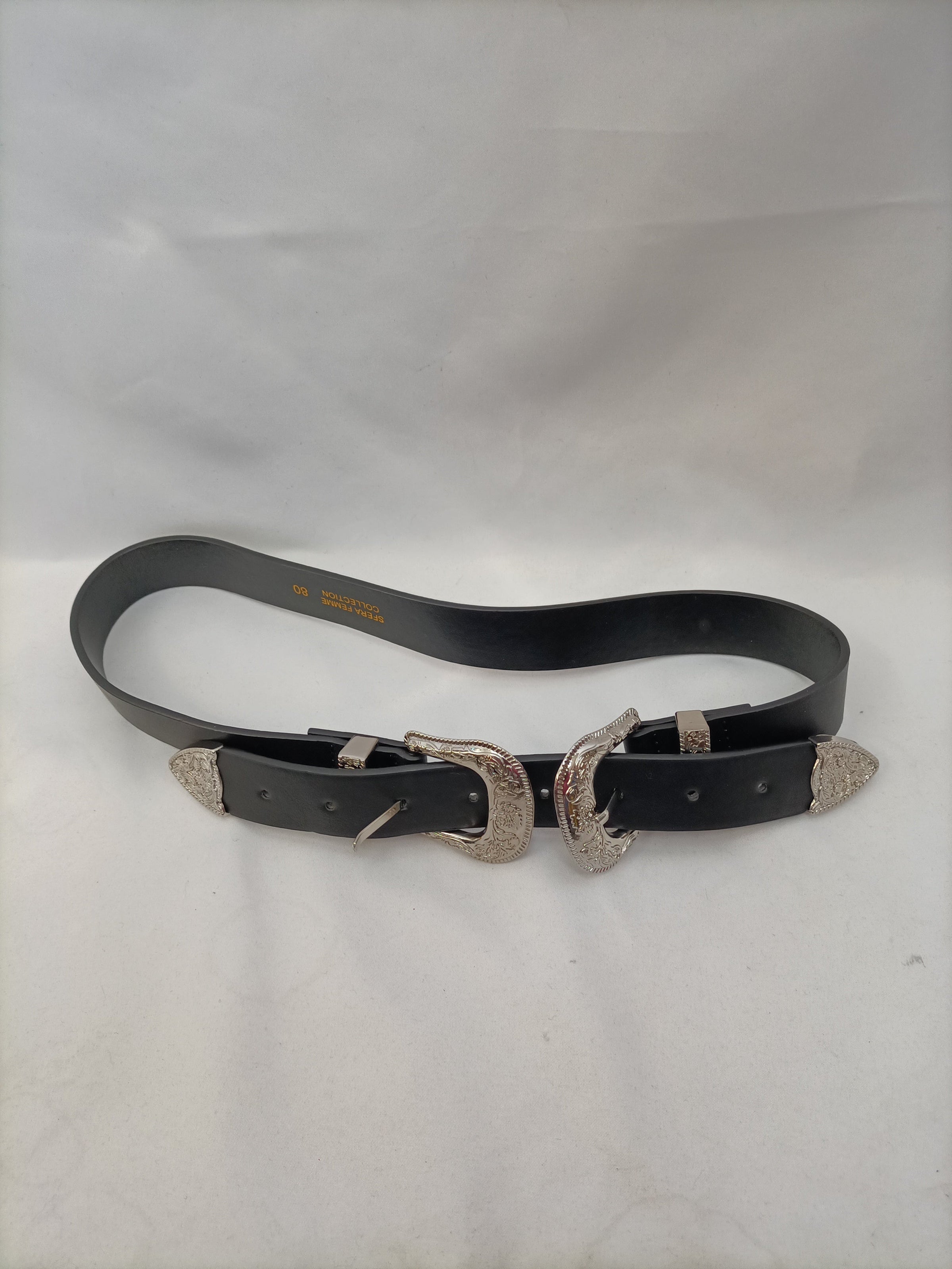 Cinturón negro hebillas T.80 – Hibuy market