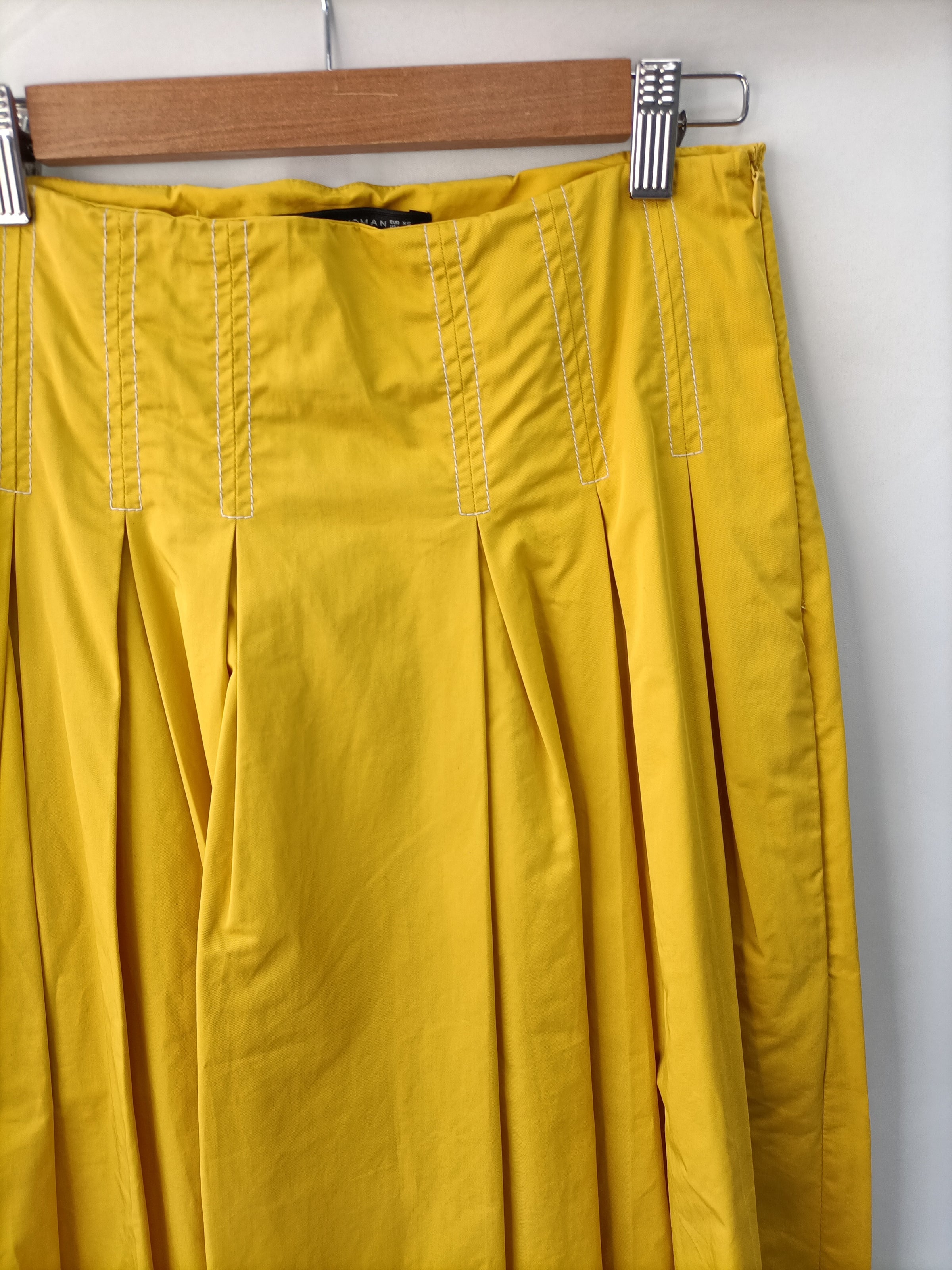 Cristo capacidad Atrás, atrás, atrás parte ZARA. Falda midi amarilla T.xs – Hibuy market