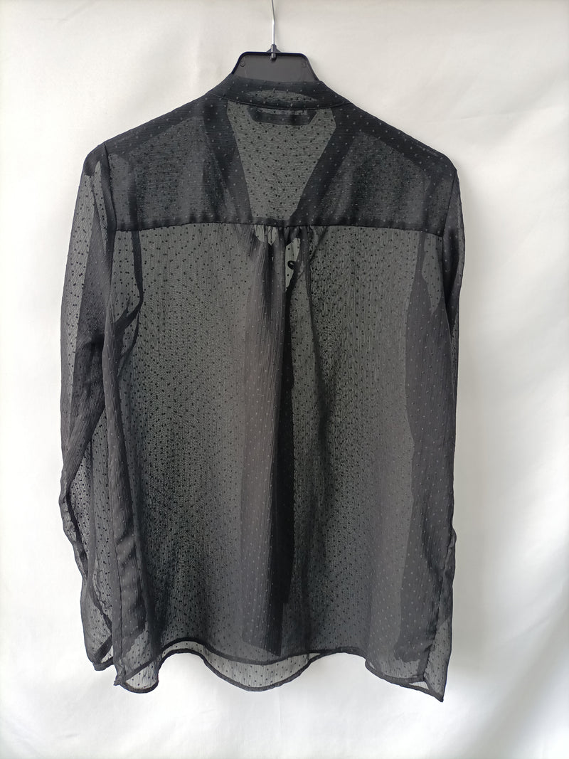 ZARA.Blusa negra semitransparente T.s – market