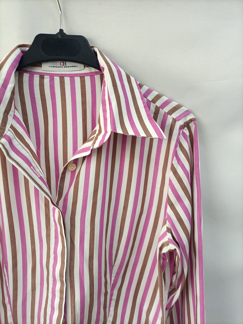 navegación florero Tormento CAROLINA HERRERA. Camisa rayas rosas T.38 – Hibuy market