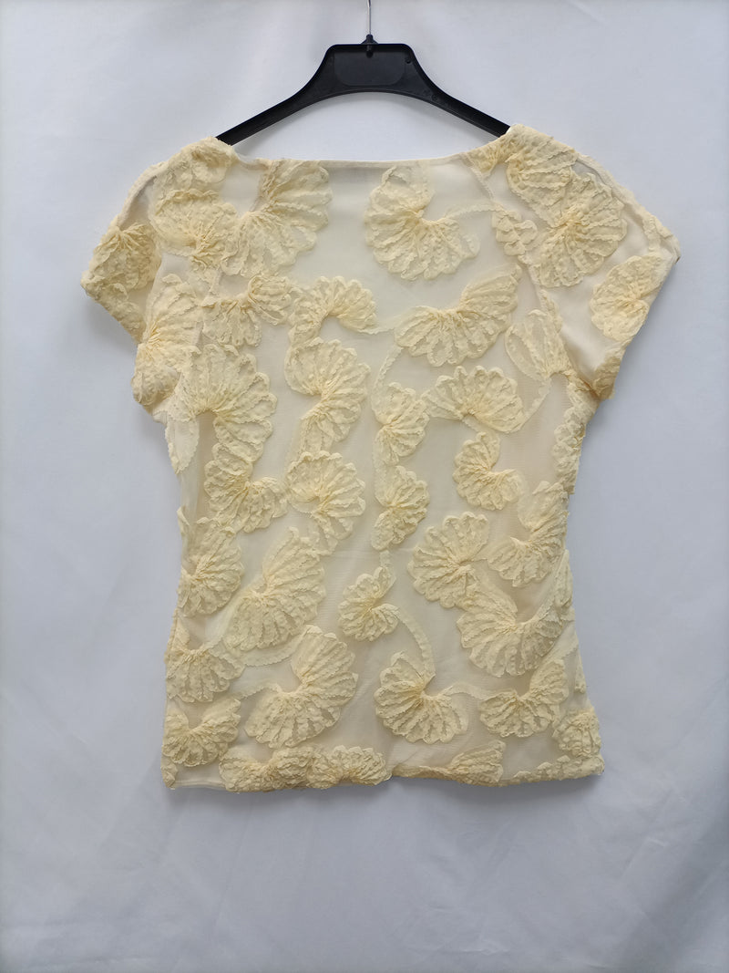 ZARA.Camiseta amarillo rejilla – Hibuy market
