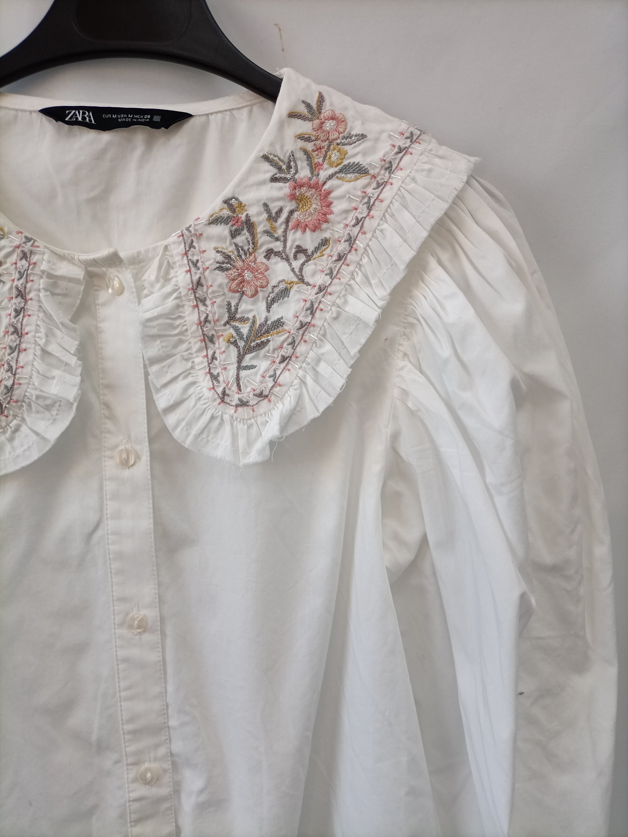 Camisa blanca cuello bordado T.m – Hibuy market