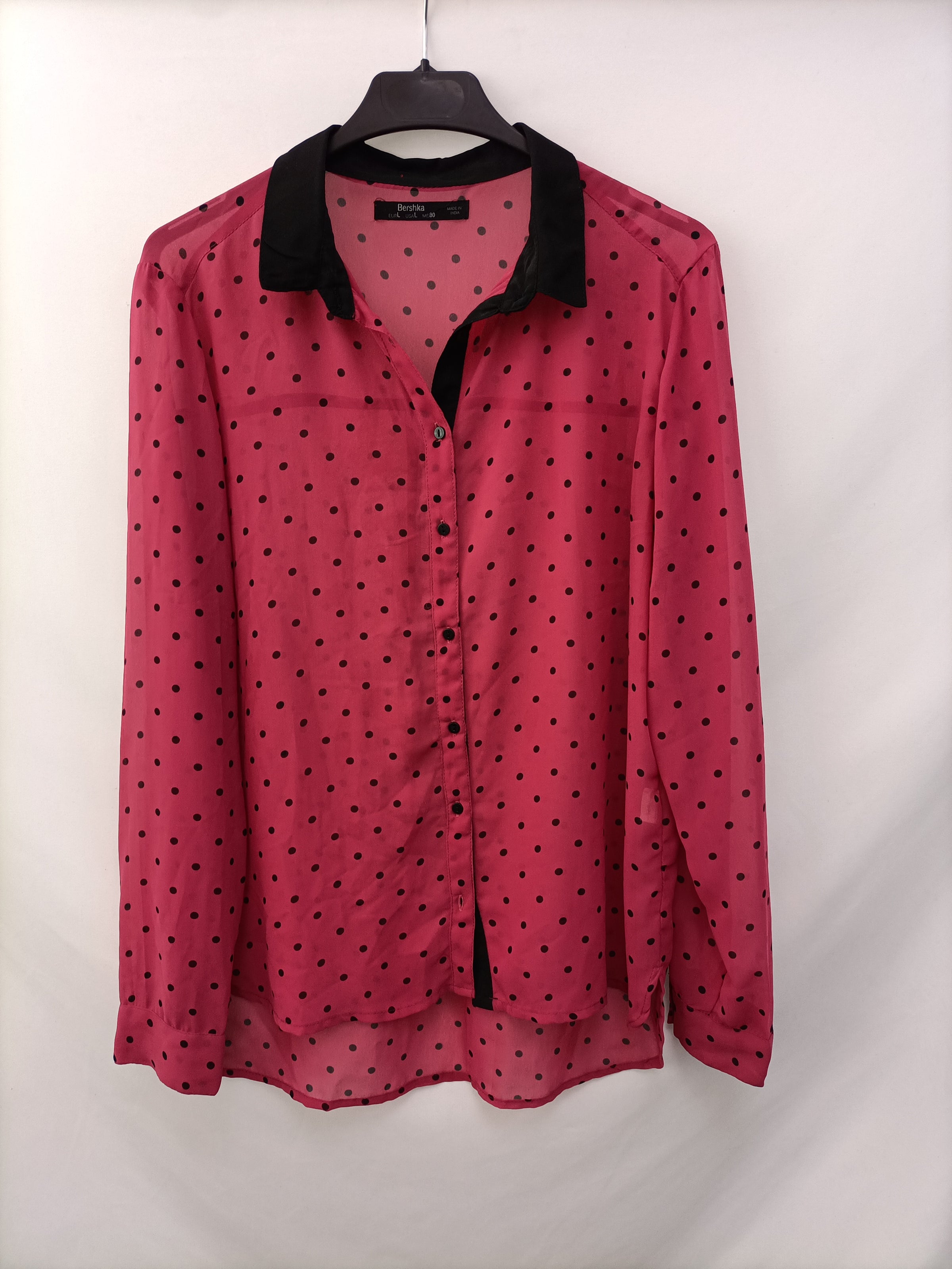 BERSHKA. Blusa rosa lunares T. l – Hibuy market