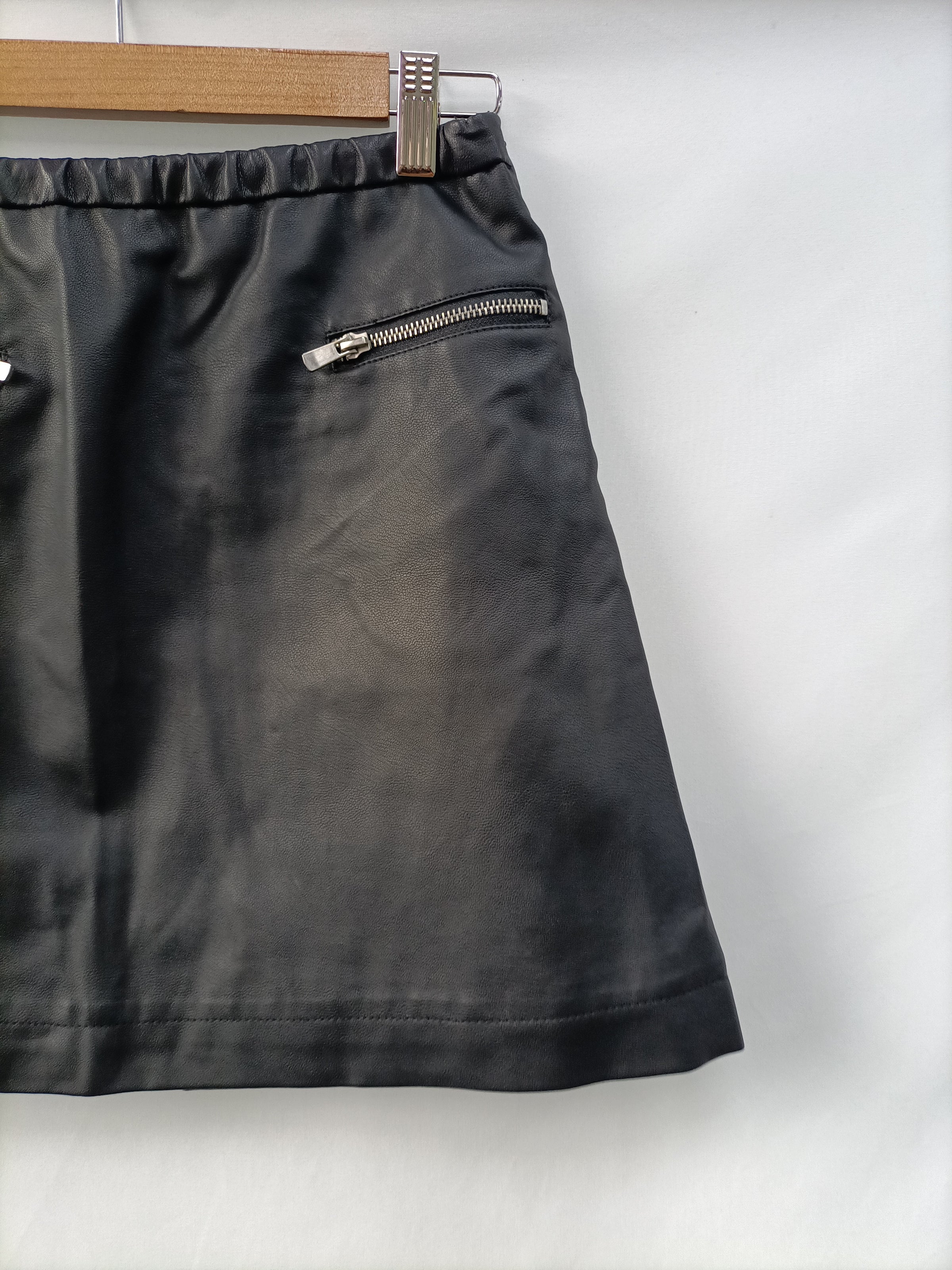 MANGO.Falda corta negra polipiel – Hibuy market