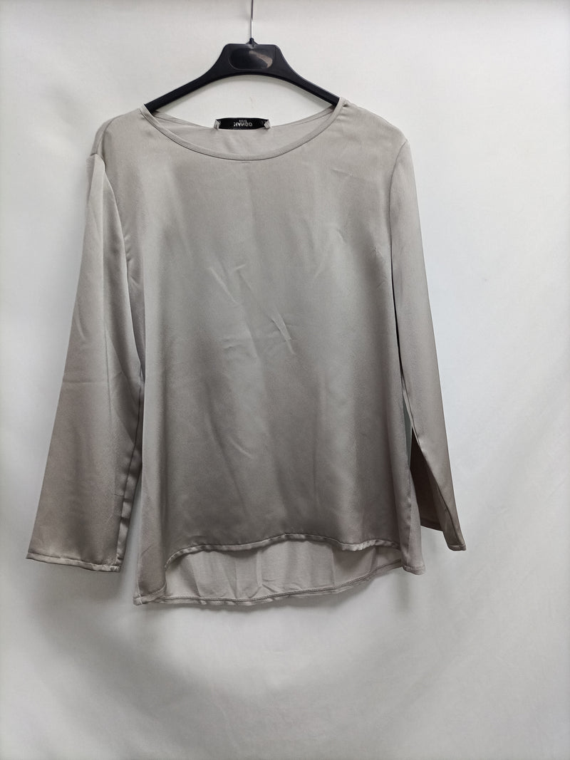 MANGO. Blusa doble textura gris – Hibuy market