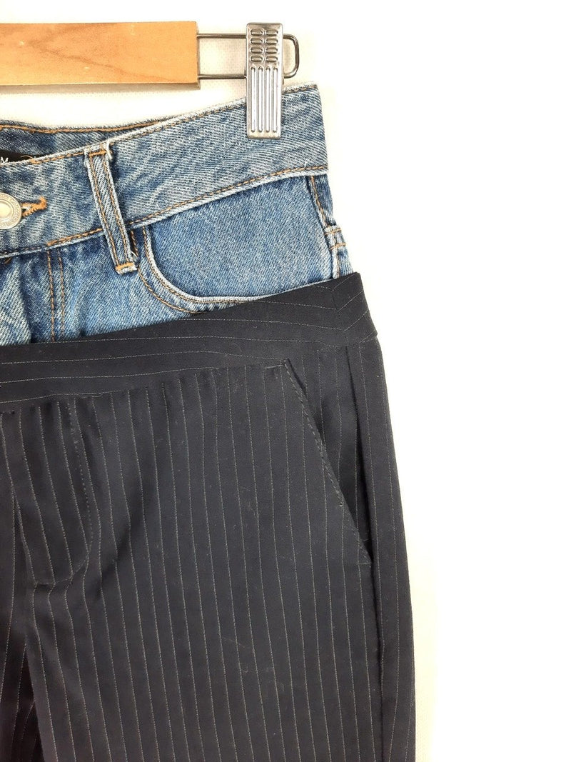 BERSHKA. Pantalón doble textura y denim T.xs – Hibuy market