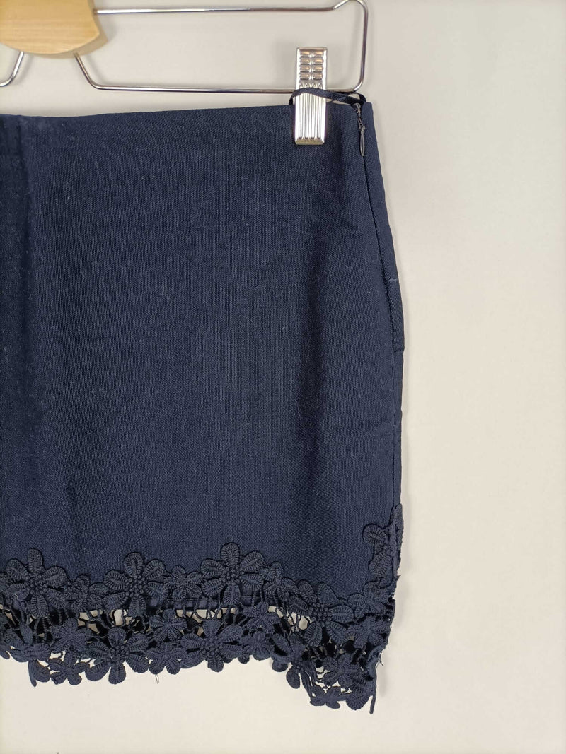 ZARA. Falda azul encaje – Hibuy market