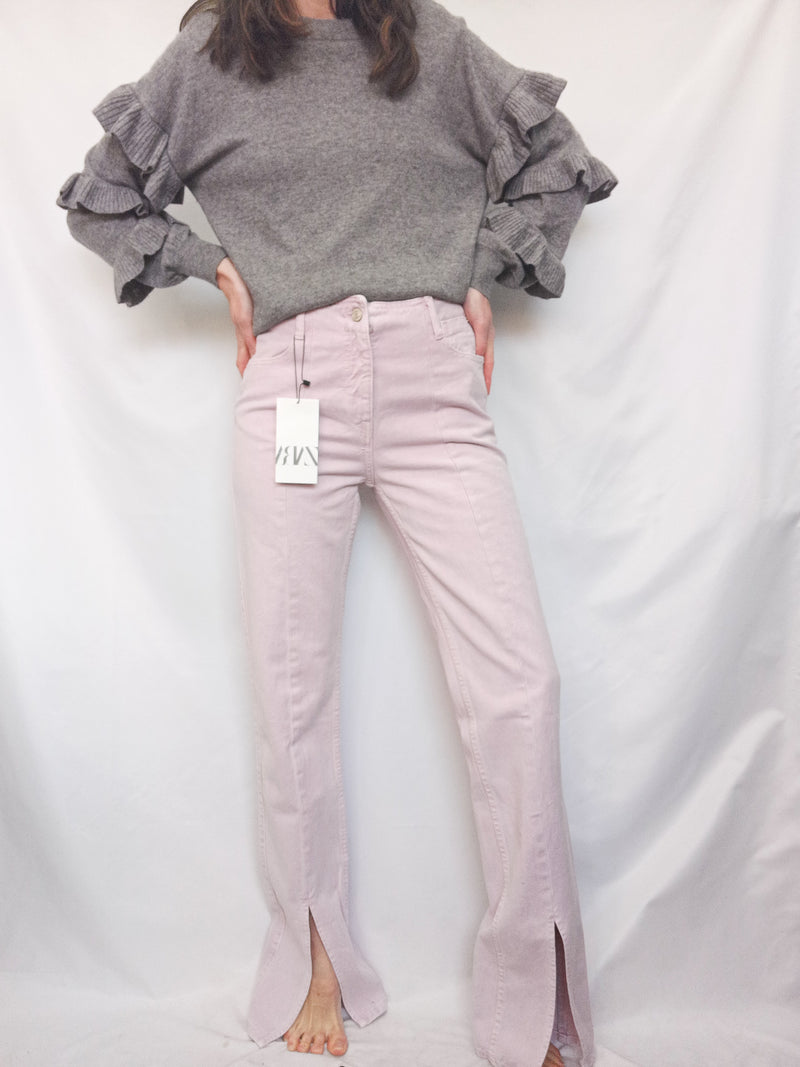 puñetazo fórmula navegación ZARA. Pantalón rosa apertura T.36 – Hibuy market