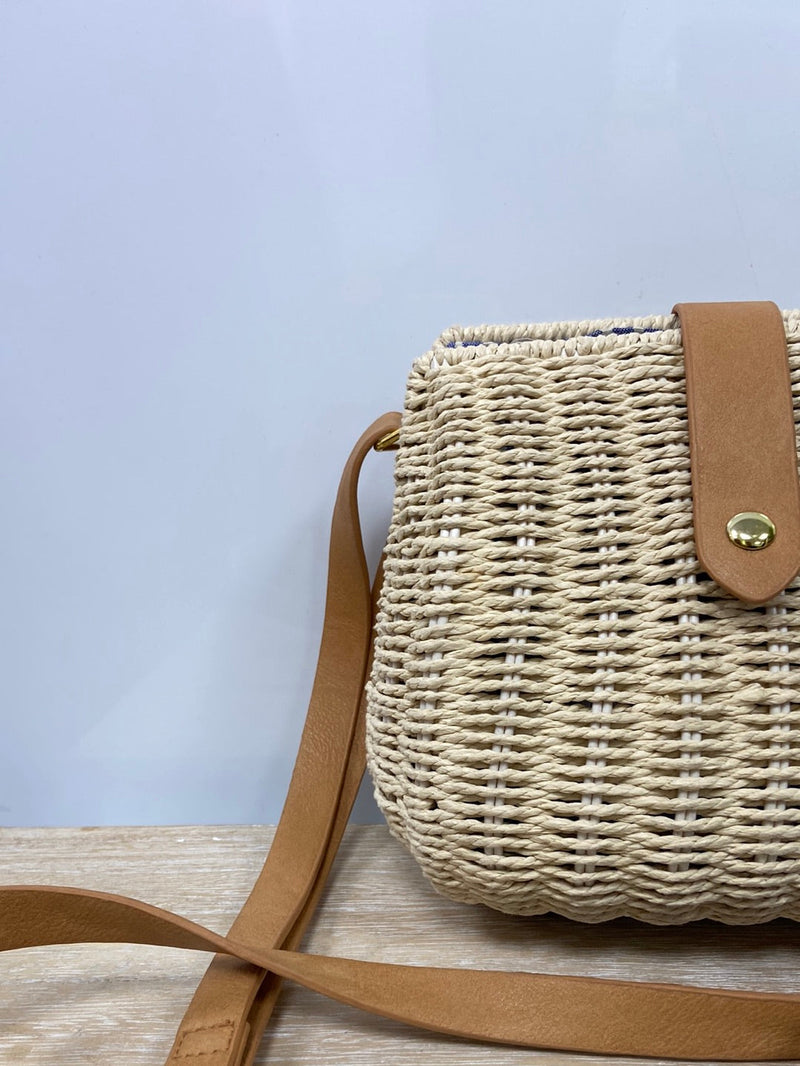 FOSCO. Bolso rafia beige market