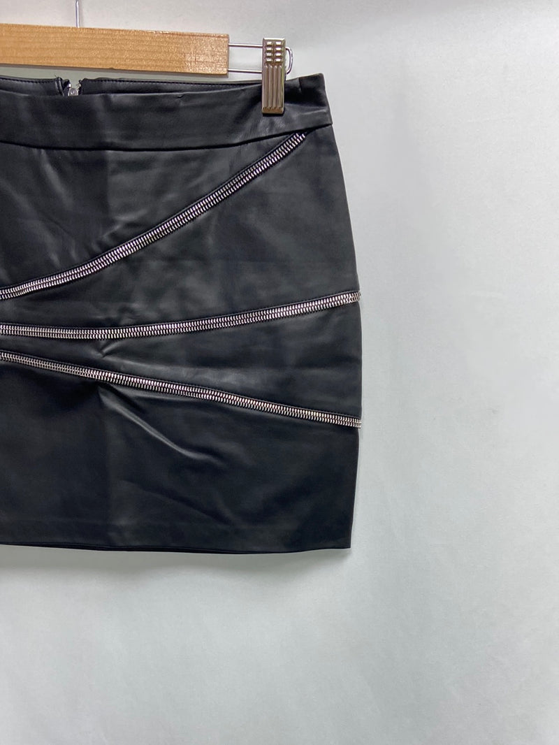 lanzamiento Ventilar doble ZARA. Falda negra cremalleras T.s – Hibuy market