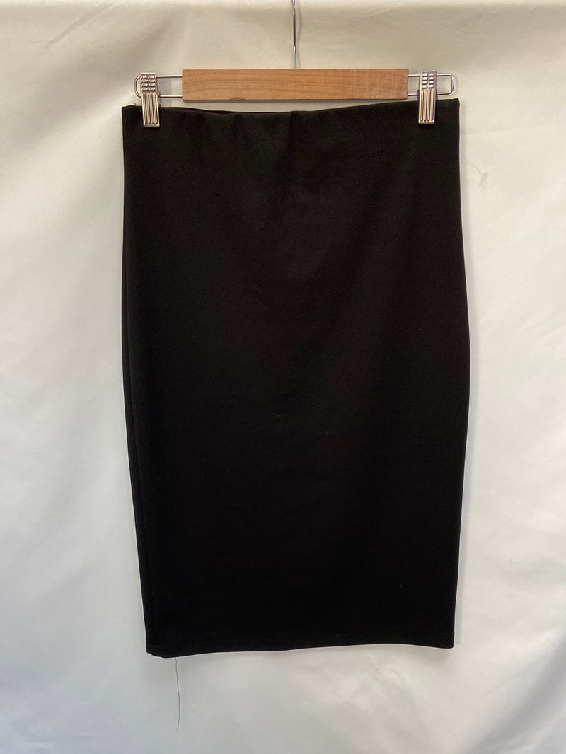 MUNMO.Falda tubo elástica negra midi T.m market