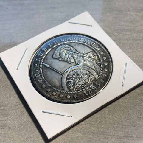 Spartan Warrior Skull Novelty Good Luck Heads Tails Challenge Coin