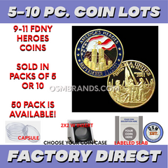 FDNY NY Fire Department Gold Plated 9-11 Commemorative Coins-OSM Brands