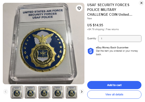 USAF SECURITY FORCES COINS ON EBAY-OCEAN STATE MINT RHODE ISLAND USA