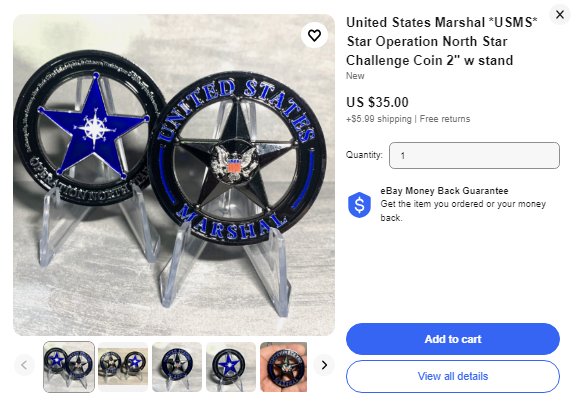 US MARSHAL CHALLENGE COINS ON EBAY-OCEAN STATE MINT EBAY STORE