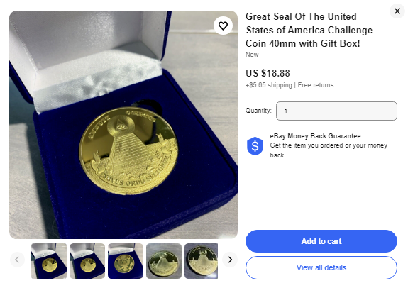 GREAT SEAL OF THE UNITED STATES COIN-EBAY OCEAN STATE MINT USA