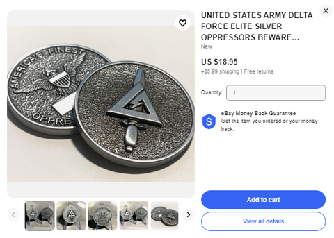US Army Delta Force Challenge coins for sale on ebay-Ocean State Mint ebay OSM Brands-Warwick RI