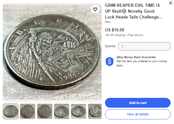 Top 10 eBay Skull and Grim Reaper Coins