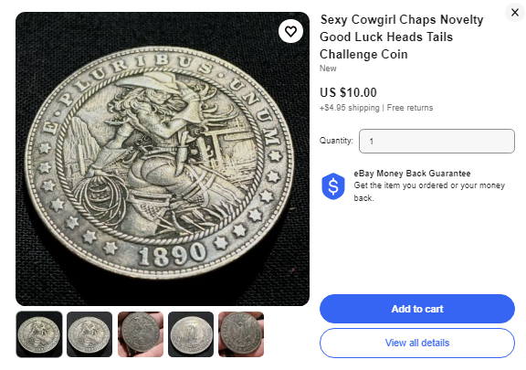 Hot Cowgirl Coin on eBay