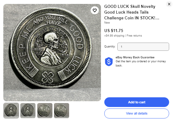 Top 10 Lucky Skull coins for sale on eBay
