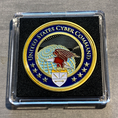 High Grade Gold Plated Challenge Coin US CYBER COMMAND-Department of Defense Challenge Coin w/Case