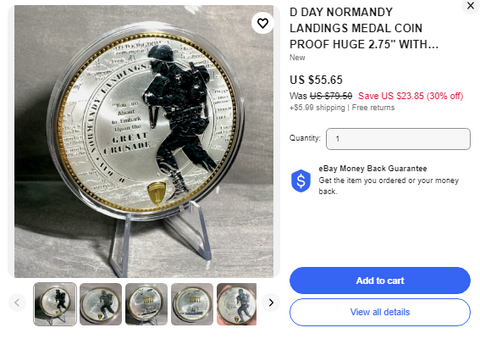 D-DAY NORMANDY COIN WITH COA ON EBAY-OCEAN STATE MINT EBAY STORE