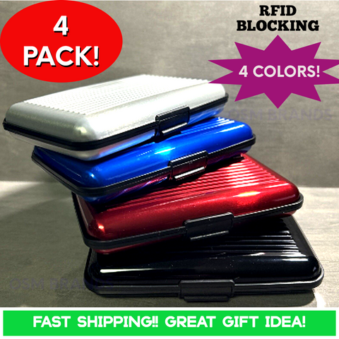 4 PACK RFID Block ID Holder Purses Card LIGHTWEIGHT HARD CASE! Great for TRAVEL-Ocean State Mint-eBay Store