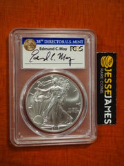 2017 SILVER EAGLE PCGS MS70 EDMUND MOY HAND SIGNED FIRST STRIKE LABEL