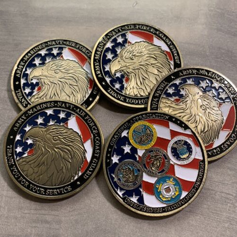 *SPECIAL OFFER* LOT OF 5 US Military Eagle Challenge Coin "THANK YOU" ARMY-NAVY-eBay OSM Brands-Ocean State Mint