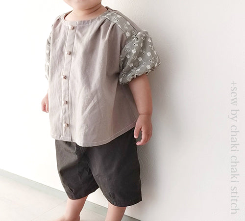 子供服型紙ギャザーワンピースプルオーバーの80着画