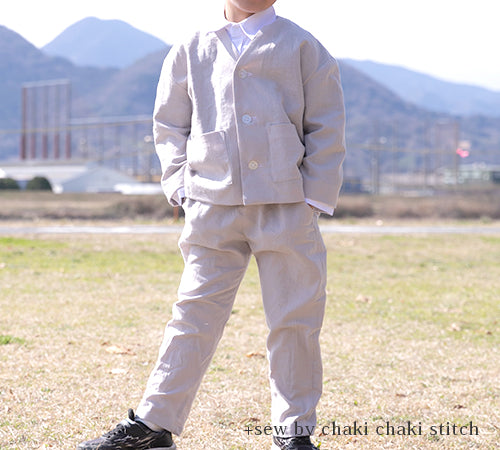 入学式や発表会にぴったりな男の子服フォーマル型紙ハレの日ジャケットの120着画